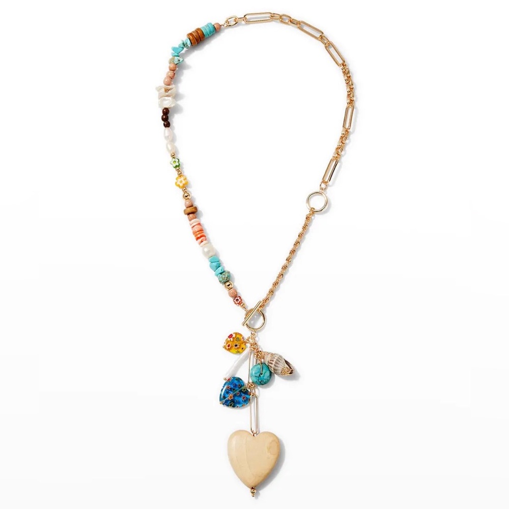 Dannijo Francesca Goldtone & Mixed Media Lariat Necklace NWT - Picture 8 of 17